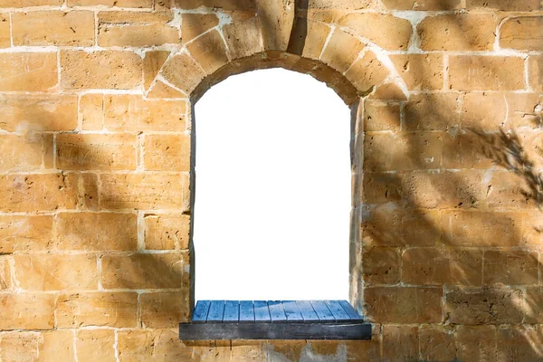 Arch Old Brick Wall White Background — 스톡 사진