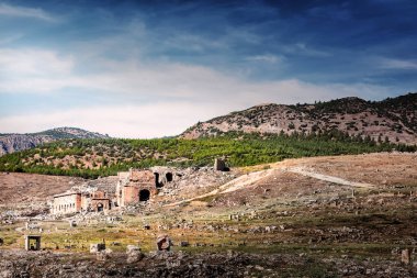 Antik kent, Hierapolis Pamukkale, Türkiye yakın kalıntıları