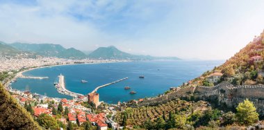 Türkiye 'nin Alanya kentinin panoramik görünümü