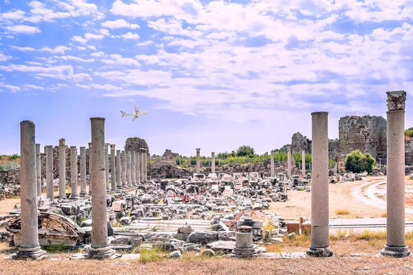 Stedelijke Ruïnes Side Oude Ruïnes Van Stad Side Turkije — Stockfoto