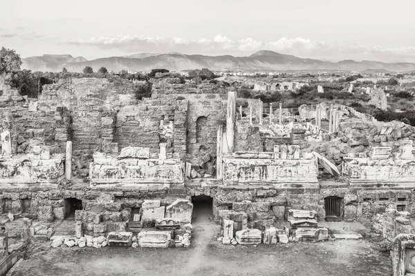 Anfiteatro Antigo Side Turquia — Fotografia de Stock