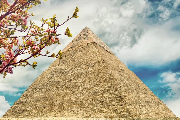 Die Pyramide Von Khafre Oder Chephren Zweitgrößte Der Ägyptischen Pyramiden — Stockfoto