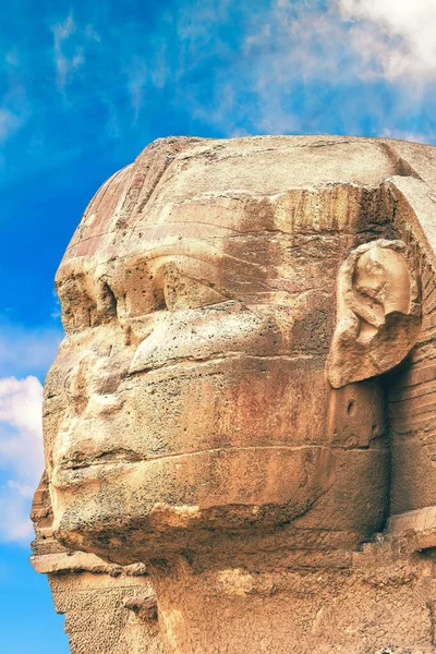 Close Van Grote Sfinx Van Gizeh Caïro Egypte — Stockfoto