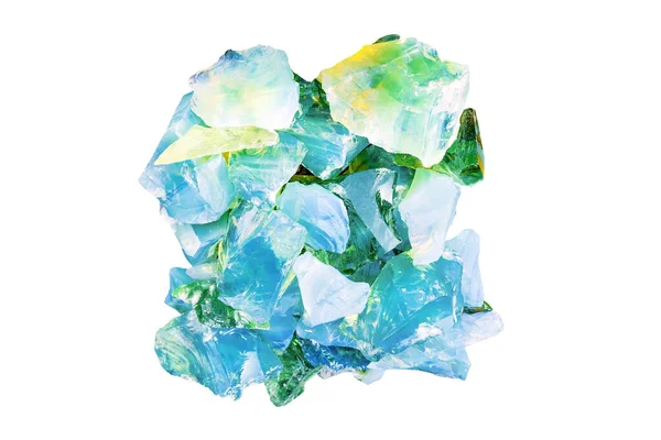 Зеленый Прозрачный Минеральный Хрустальный Камень Белом Фоне — стоковое фото