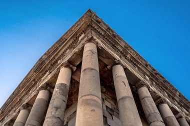 The Temple of Garni is an Ionic temple in Garni, Armenia. UNESCO World heritage site. Angular view