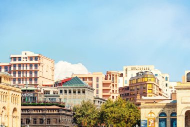 Erivan, Ermenistan - 16 Ağustos 2019: Erivan 'ın başkenti Ermenistan' ın Cumhuriyet kare simgesi