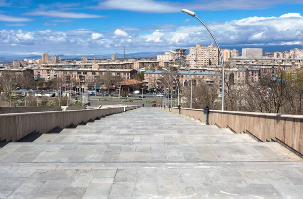 View Yerevan City High Location High Stone Staircase — Stock Photo, Image