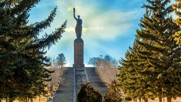 Армения Гюмри Февраля 2018 Года Мать Армения Памятник Парке Победы — стоковое фото