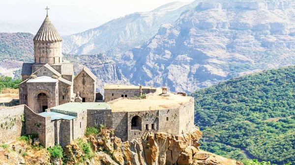 Vista Aérea Mosteiro Tatev Arménia — Fotografia de Stock