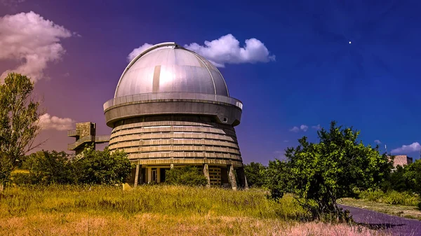 Telescópio Observatório Astronómico Armênia Byurakan Cena Noturna — Fotografia de Stock