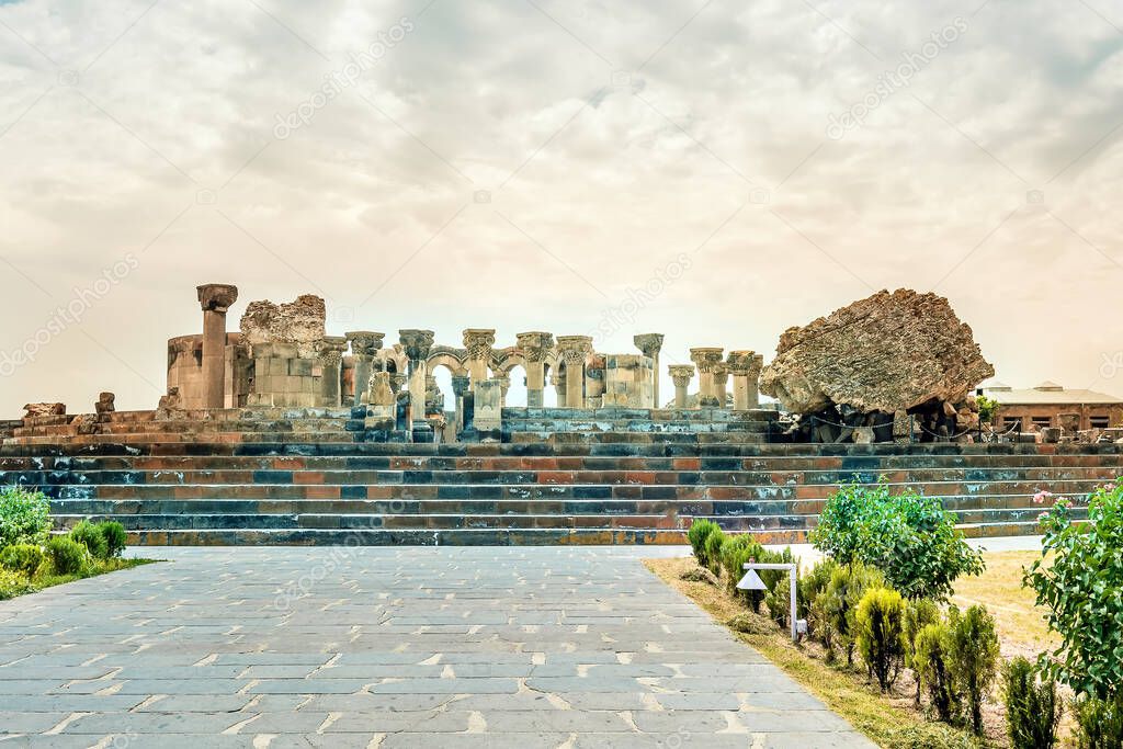 Zvartnots, ruins of ancient temple in Armenia