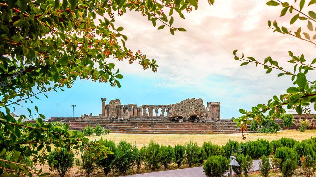 Zvartnots, ruins of ancient temple in Armenia