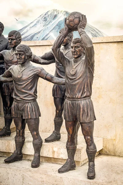Ereván Armenia Enero 2018 Monumento Legendario Club Fútbol Ararat Campeón — Foto de Stock