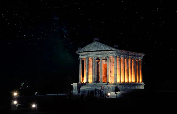 Night View Garni Pagan Temple Hellenistic Temple Republic Armenia — Fotografia de Stock