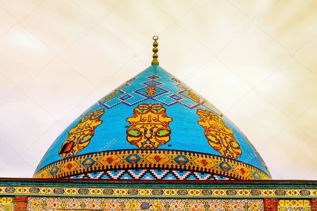 Blue mosque.Yerevan. Decorated cupola