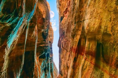 Cave dwellings carved in the Rose City of Petra, Jordan.  One of the New Seven Wonders of the World