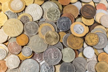 Pile of coins, close up