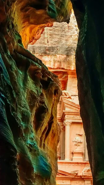 Mimari Petra Daki Tapınak — Stok fotoğraf