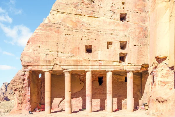 Ürdün Petra Şehrinde Oyulmuş Mağara Evleri Dünyanın Yeni Yedi Harikasından — Stok fotoğraf