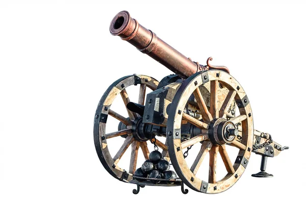 Old Cannon Isolated White Background — Stock Photo, Image