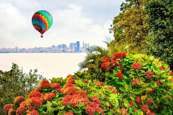View Black Sea Coast Botanical Garden Batumi Colorful Air Balloon — Fotografia de Stock