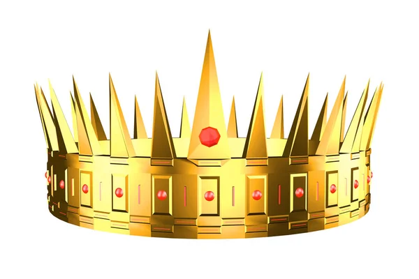 Gold crown with gems isolated on white background