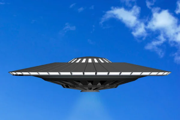 Ufo Létá Obloze Pod Mraky Ilustrace — Stock fotografie