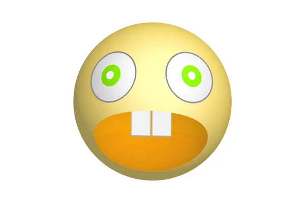 Angry Scared Smiley Emoji Isolated White Background Render Illustration — 스톡 사진