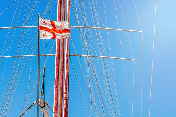 Copenhagen Denmark October 2018 Flag Norway Ship Mast Ferry Dfds — Fotografia de Stock