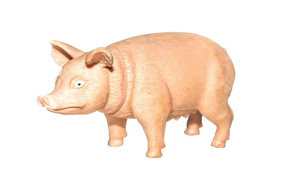 Porco Brinquedo Isolado Fundo Branco — Fotografia de Stock