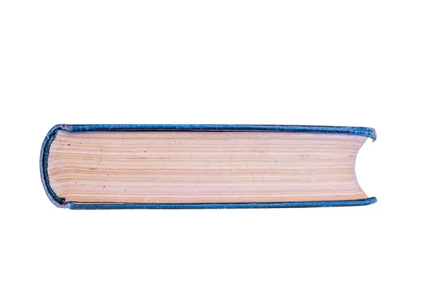Πλευρική Άποψη Της Υφής Παλαιού Βιβλίου Που Απομονώνεται Λευκό Φόντο — Φωτογραφία Αρχείου