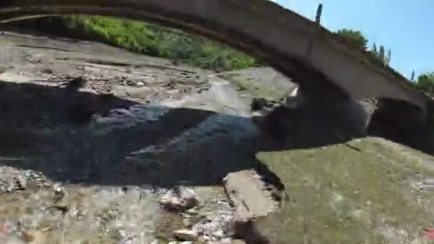 Georgien Gudauri Sommer Drone Drone Drone Ansicht Des Aragvi River — Stockvideo