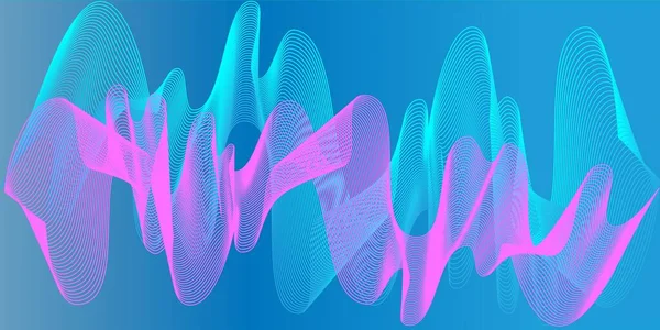 Bright Blue Pink Border Abstract Background Wave Pattern Layout Template — Stock Vector