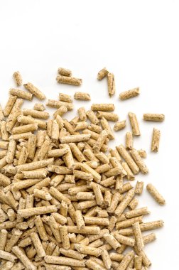 Wood Pellets Fuel on white background clipart
