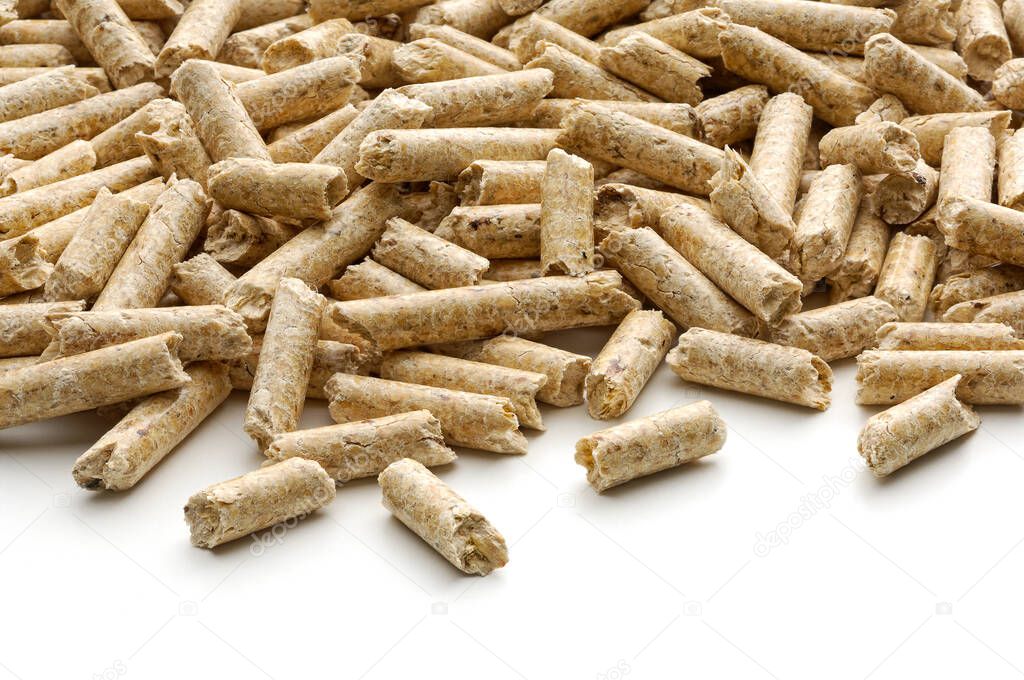 Wood pellets perspective view