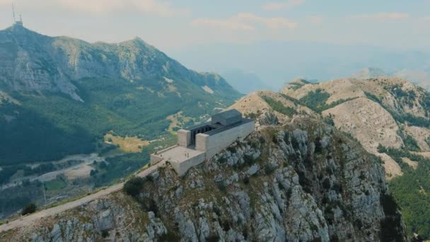 Montenegro Lovcens Nationalpark Drönare Flygfoto Det Synligt Populär Turistattraktion Flyg — Stockvideo