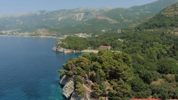 Μαυροβούνιο Αδριατική Θάλασσα Παραλία Μιλότσερ Σάμερ Ηλιοφάνεια Υψηλή Σεζόν Ένα — Αρχείο Βίντεο
