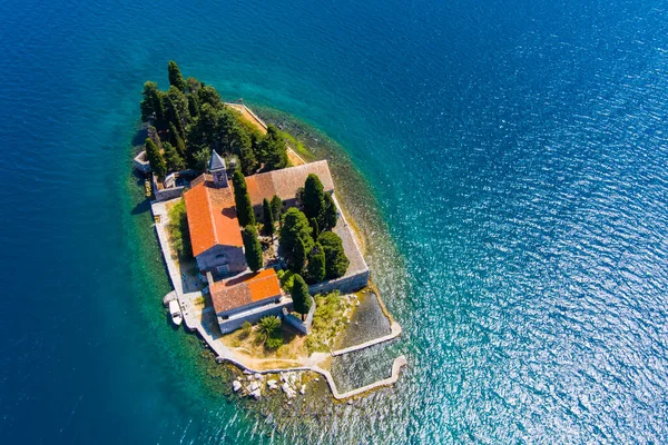 Montenegro Kotorbukten George Island Ligger Nära Staden Perast Populärt Turistmål — Stockfoto