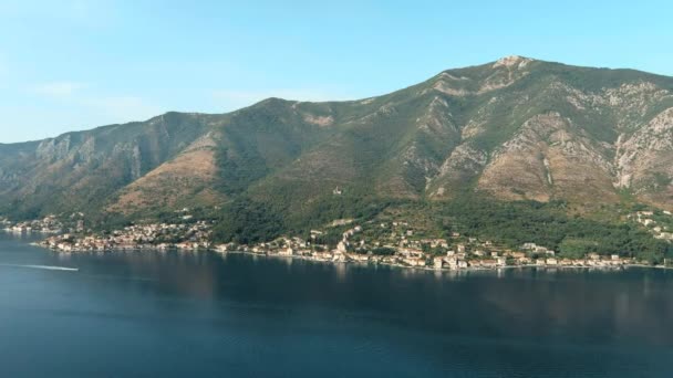 Montenegro Adriatic Sea Bay Kotor Popular Tourist Spot Village Coast — Vídeo de Stock