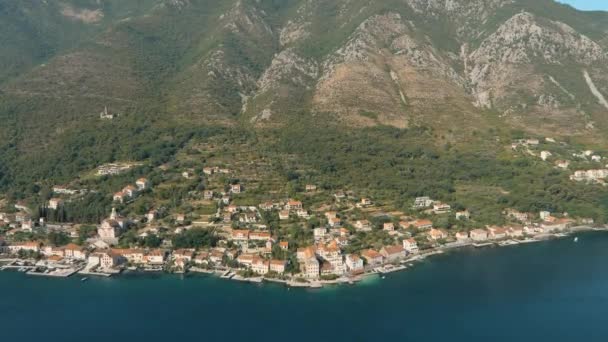 Montenegro Adriatic Sea Bay Kotor Popular Tourist Spot Village Coast — Vídeo de Stock