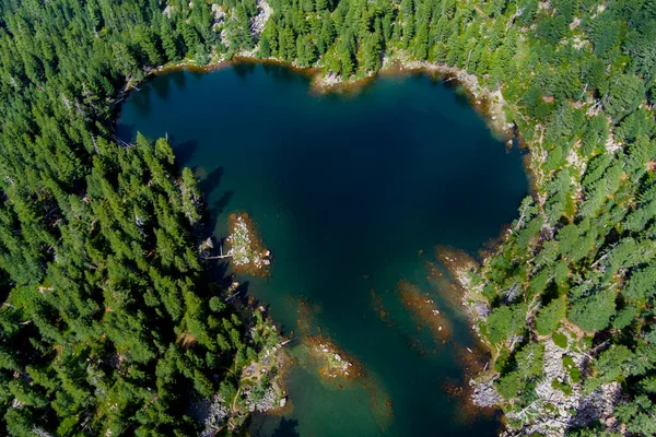 Montenegro. Prokletiye National Park. Mountain lake. Popular tourist spot. Drone. Aerial view