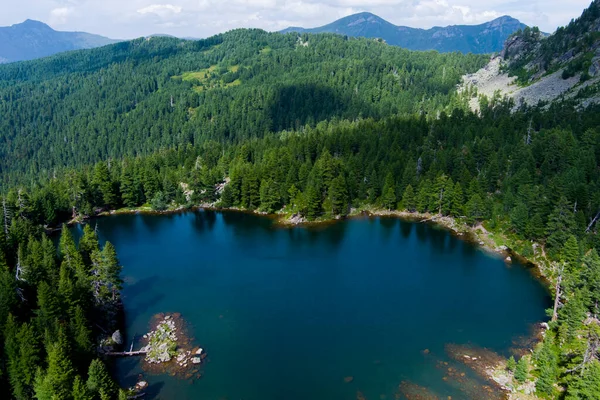 Montenegro Prokletiye National Park Mountain Lake Popular Tourist Spot Drone — Fotografia de Stock