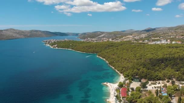 Κροατία Κόλπος Στην Ακτή Της Αδριατικής Θάλασσας Σάμερ Τουριστική Περίοδος — Αρχείο Βίντεο