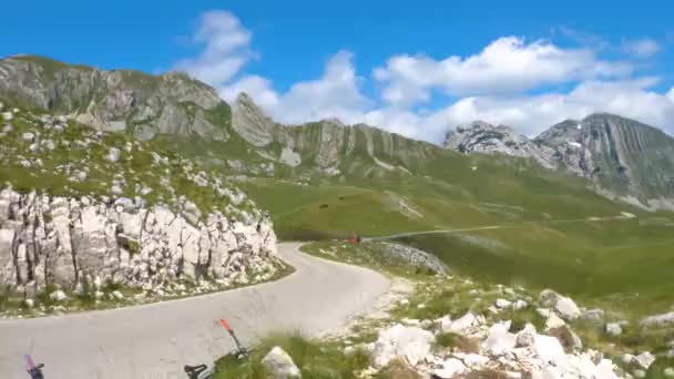 Montenegro Parque Nacional Durmitor Passe Sela Prados Alpinos Paisagem Montesa — Vídeo de Stock