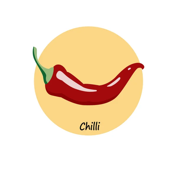 Chilli illustration, in flat style. — 스톡 벡터