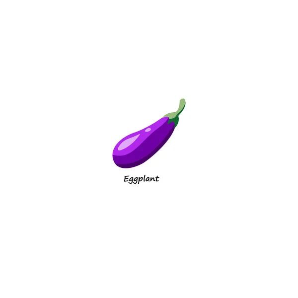 Eggplant illustration in cartoon style. — Stockvector