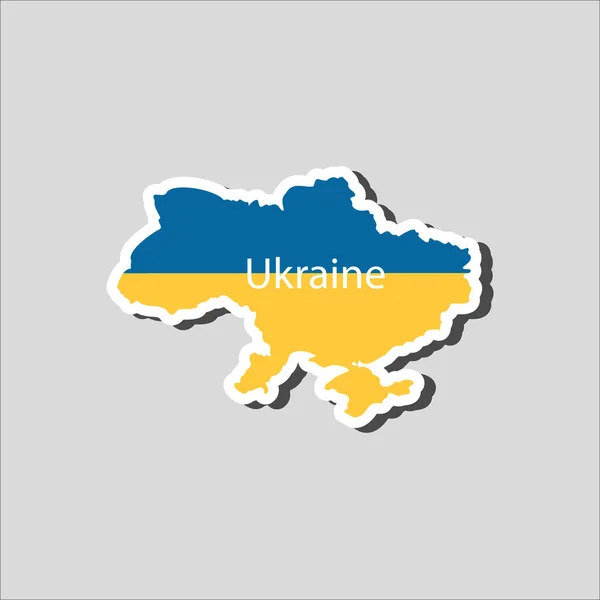 以地图形式展示的乌克兰国家的黄蓝色图解. — 图库矢量图片