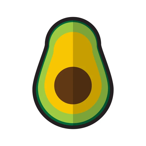 Avocado Illustration Cartoon Style Ripe Avocado Green Yellow Colors — Stock Vector