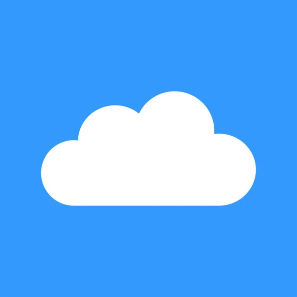 White Cloud Vector Icon Blue Background — Vetor de Stock