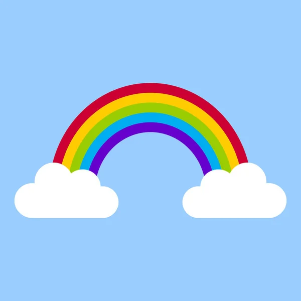 Vector Illustration Clouds Rainbow — Vetor de Stock